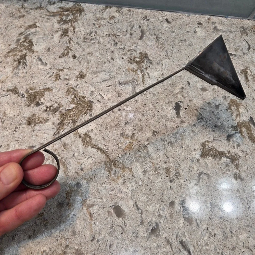 Vintage Metal Candle Snuffer Primitive Hand Forged Long Handle 8.5
